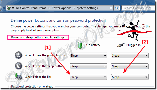 How to change what happens when I close the laptop on Windows-7?
