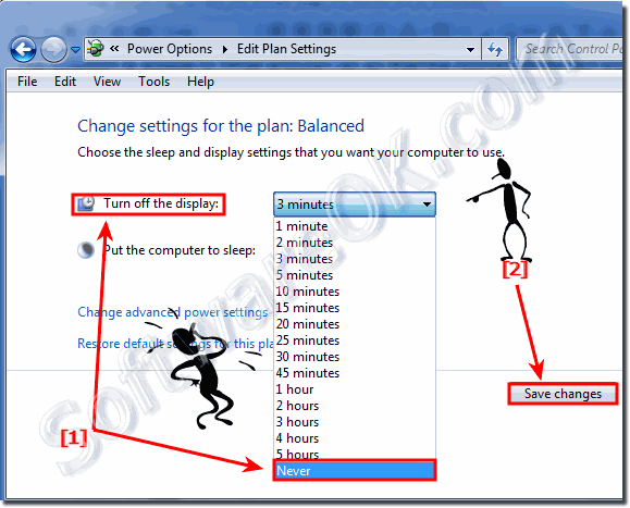 Never turn off the display in Windows.7!