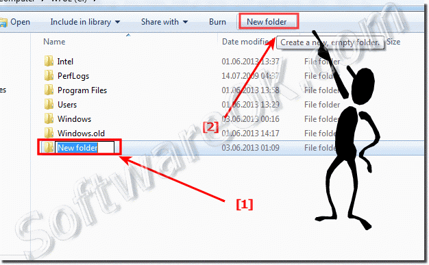 New Folder Hotkey in Windows 7 in Windows Explorer!