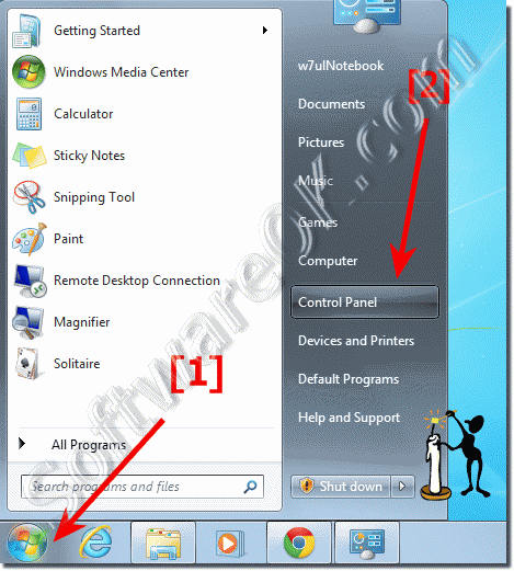 Open Control Panel in Windows-7 via Start-Menu