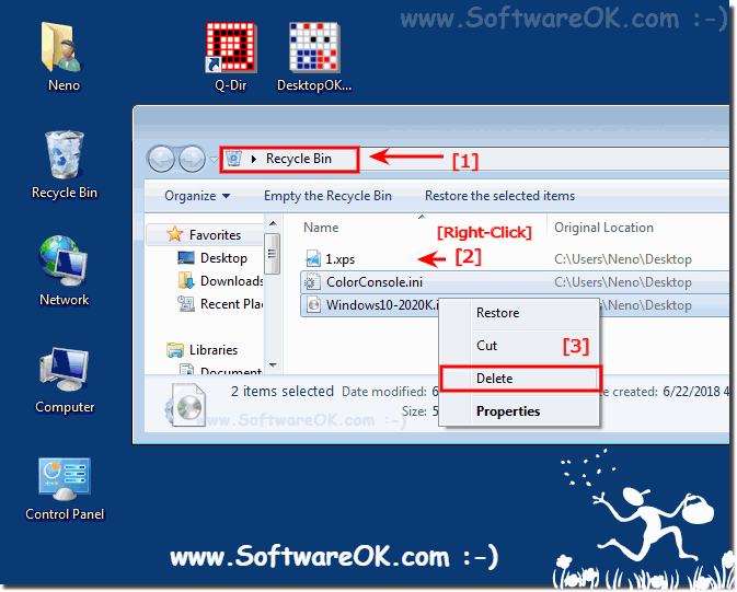 Permanently delete Individual files from the Windows-7 Recycle Bin