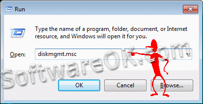 Run diskmgmt.msc in Windows-7