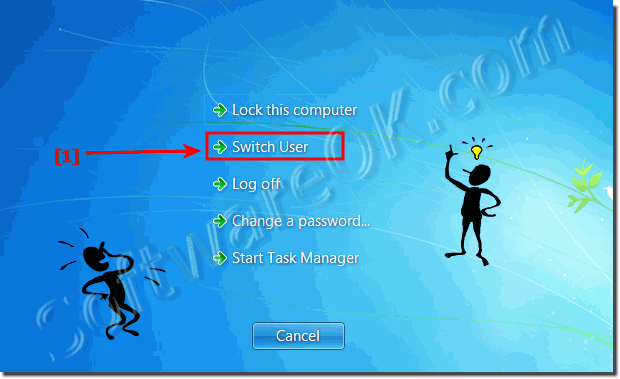 Switch users account in windows 7 without log-off!