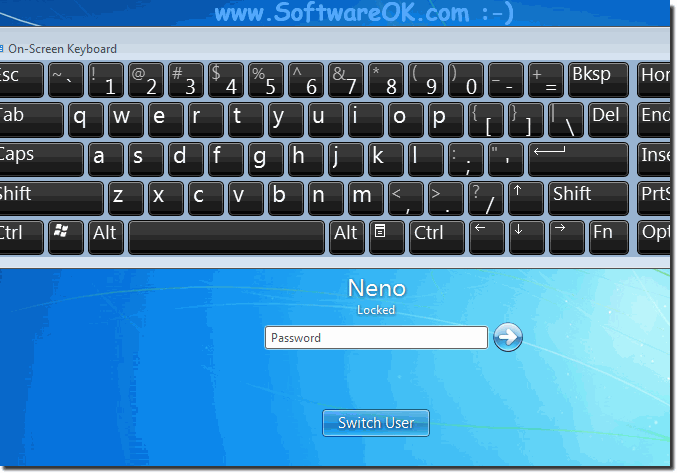 Windows Seven and simple login without keyboard