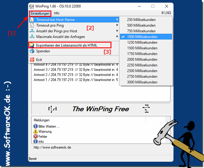 Options, settings for the ping command!