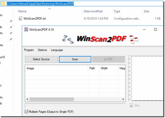 Win-Scan-2-PDF and Win-10 protected folders problem!
