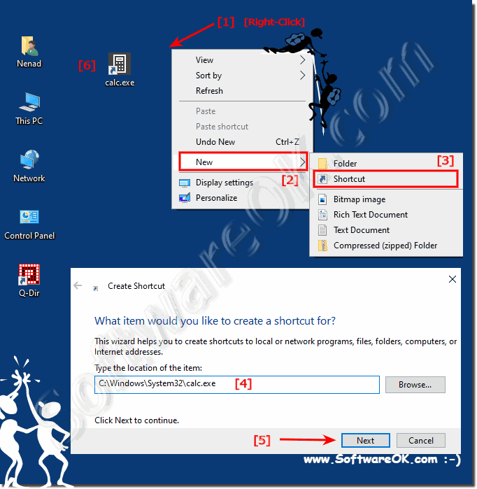 Calculator desktopshortcut on Windows 10 desktop!