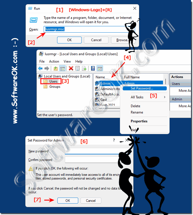 Change user passwords in Windows 10, without knowing the current?