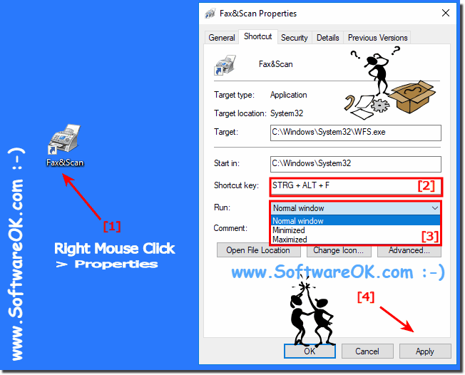 Keyboardshortcut for fax and scan!