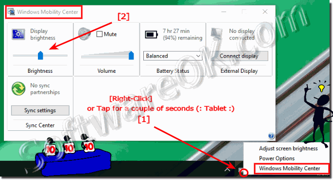 Mobility Center on Window-10 tablet PC!