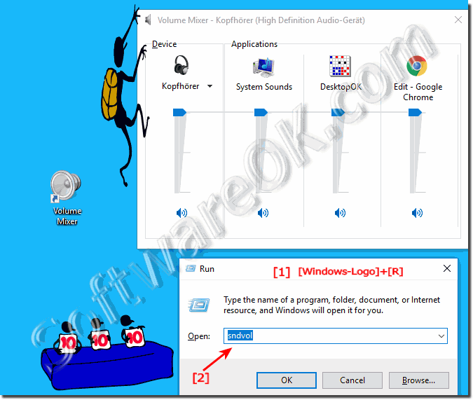 Open Sound Volume Mixer in Window 10!