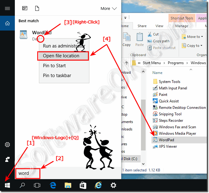 Open the location via Windows-10 Search!