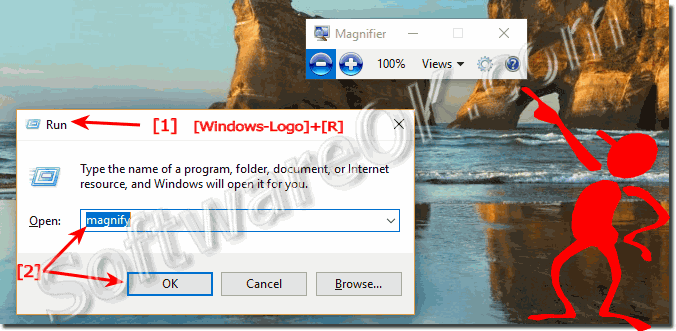 Open the magnifier in Windows 10!