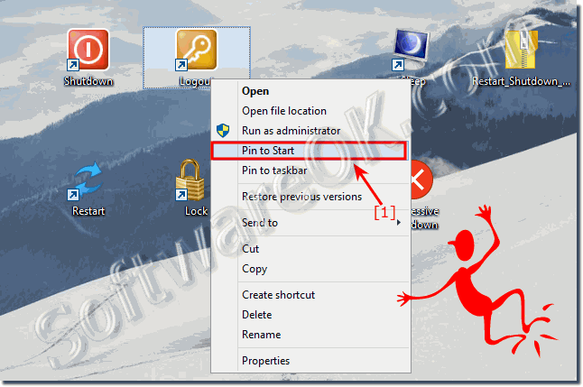 create shortcut for lock in windows 7