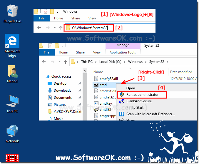 Run Windows 10 command prompt (cmd.exe) in administrator mode!