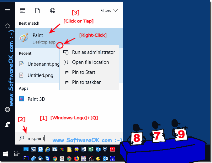 Windows 10 검색 창에서 페인트를 실행하십시오!