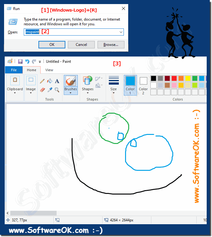 Execute a tinta no Windows 10 via diálogo Run-Command!