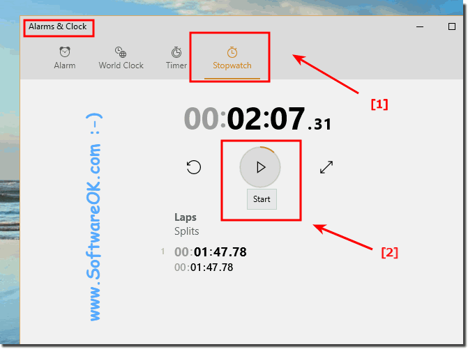 Start Stopwatch in Windows-10!