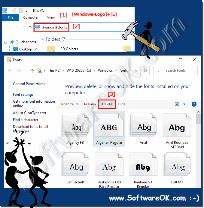 Windows-10 Uninstall Fonts!