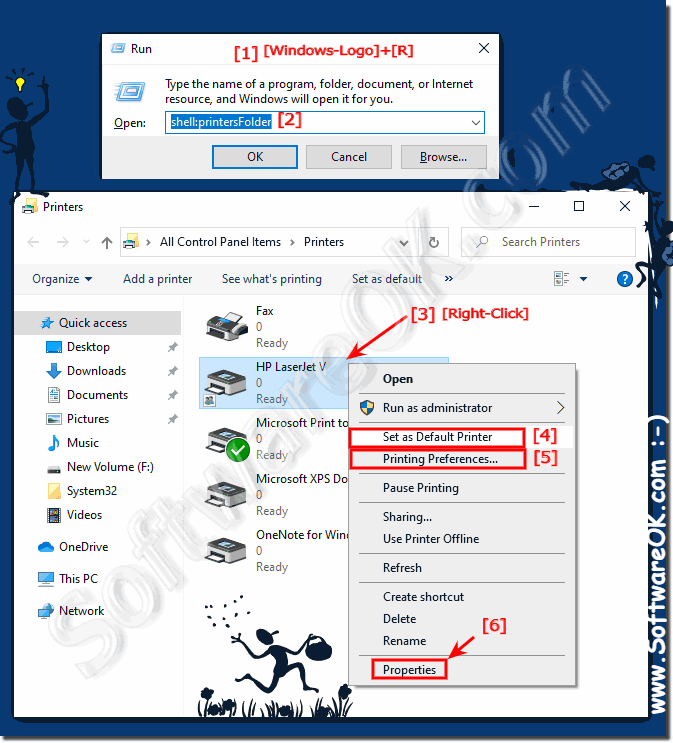 How to change default printer settings for 11 / 10 Home and Pro?