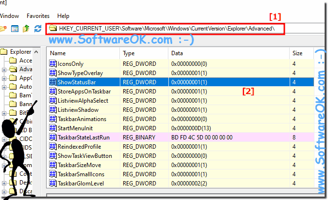 Windows 10 Explorer has no status bar Registry Entry!