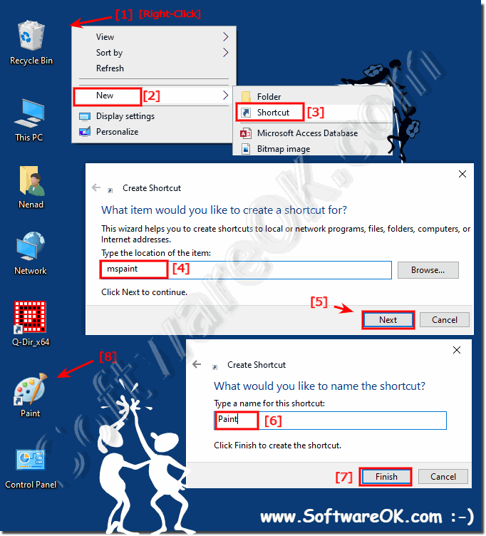 Windows 10 desktop shortcut for Paint!