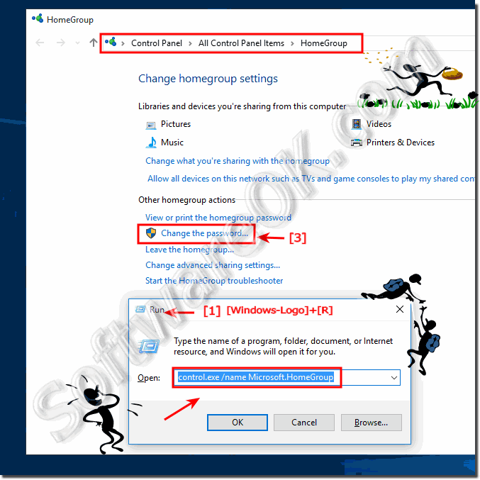 change homegroup password win 10