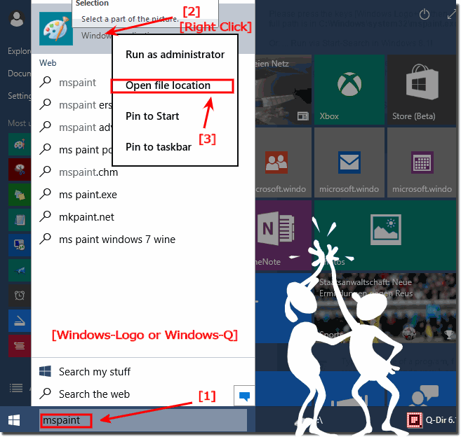 find file location in windows-10 via search-box!