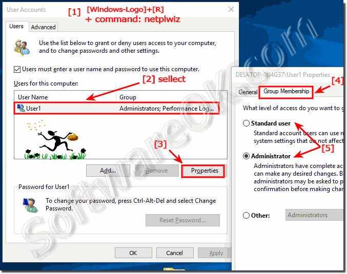 netplwiz change administrator!