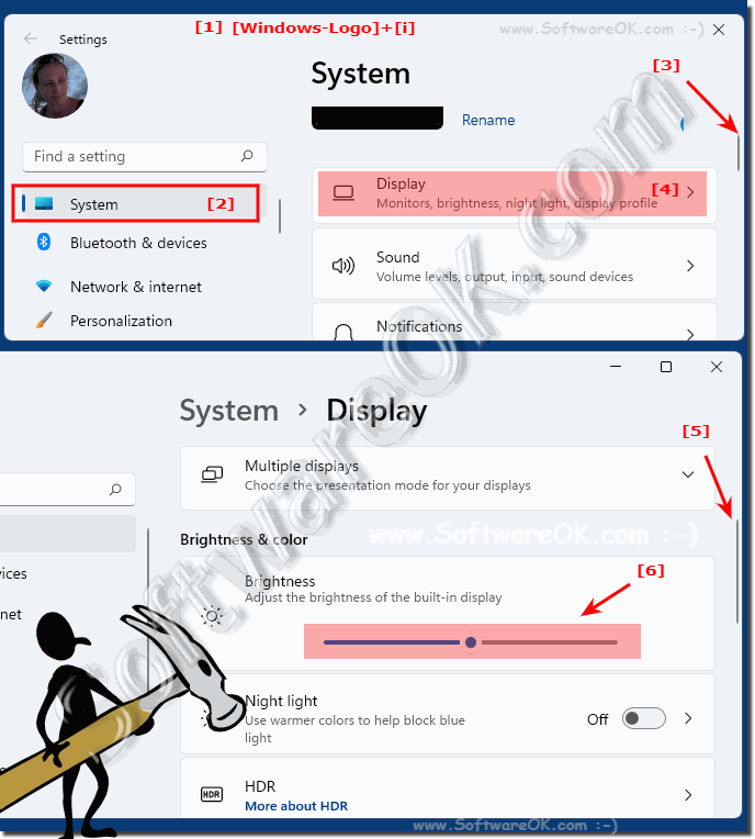 Adjust the screen brightness controls on Windows 11!