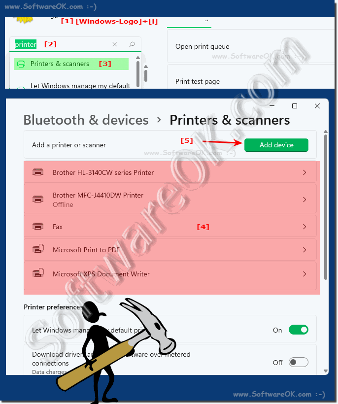 All installed printers in windows 11?