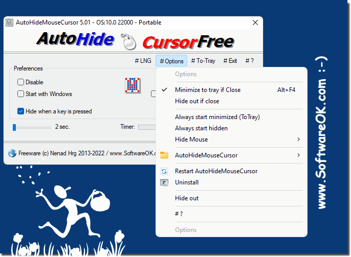 Auto hide cursor while typing on all MS windows OS!