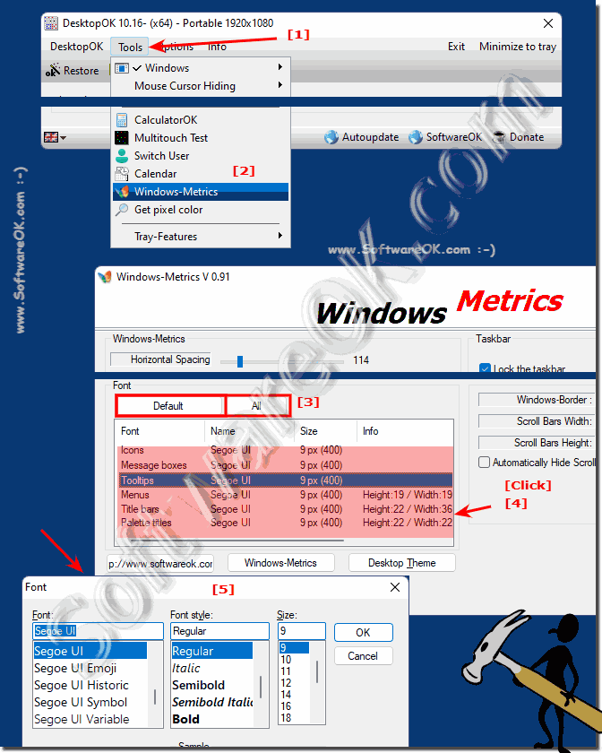 Change default system font on windows 11?