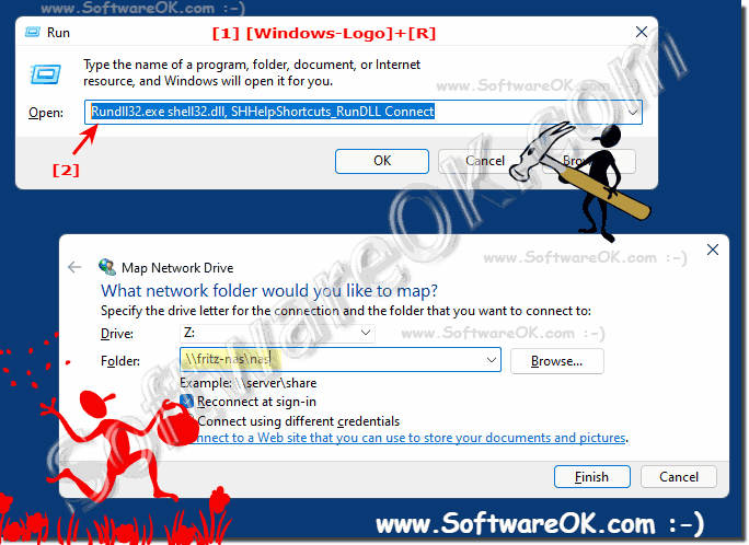 Connect network drive under Windows 11 via the Run dialog!