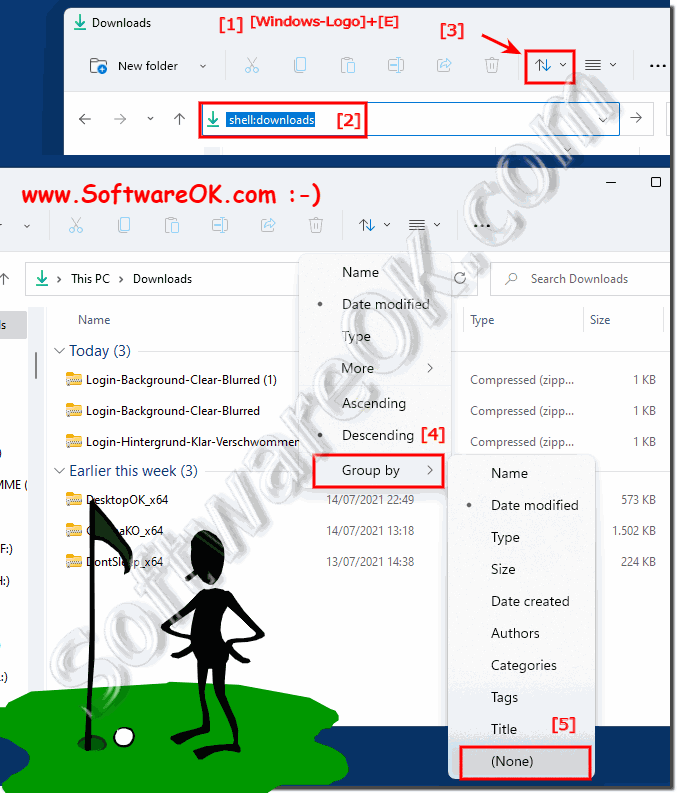 Deactivate the Windows 11 grouping in the file explorer!