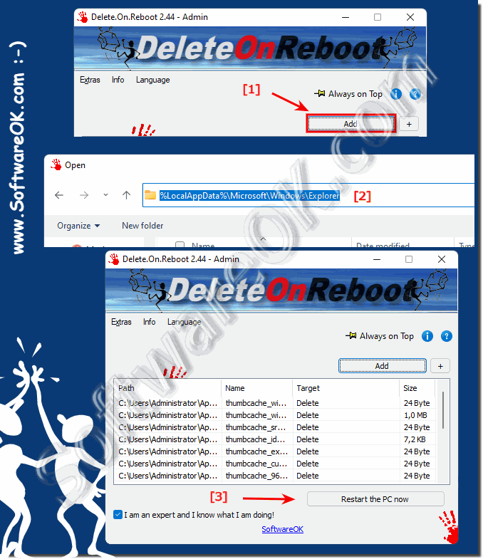 Delete thumbnails in Windows 11 at Restart!