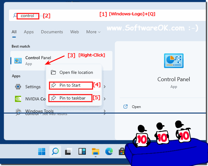 Find control panel in Windows 11 and pn to Start!