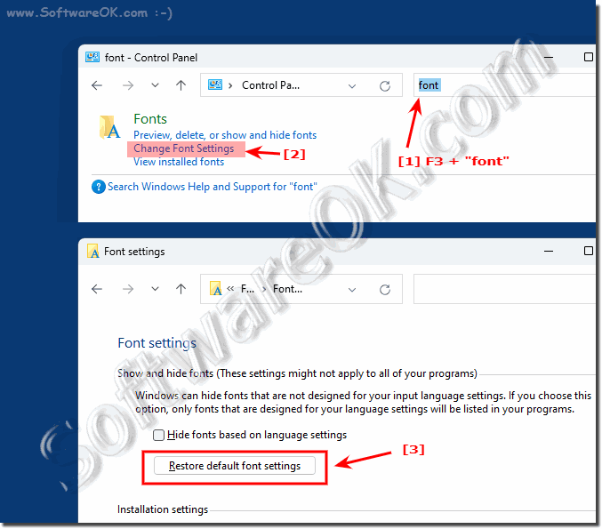 Restore default font on windows 11!