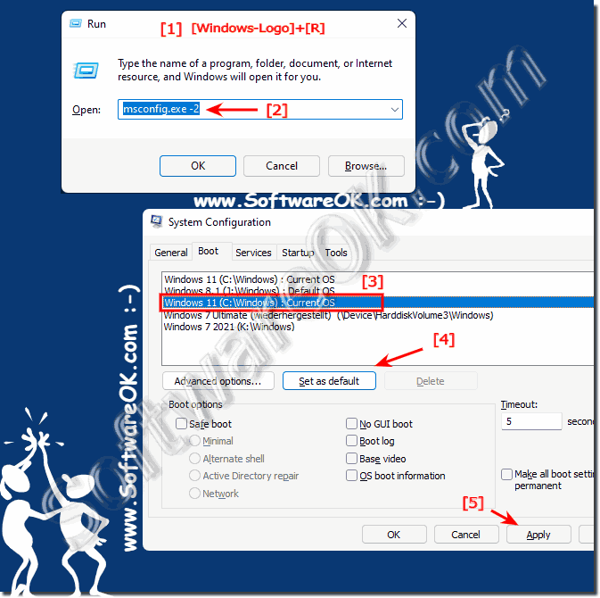 Set the default boot operating system for MS Windows 11 PCs!