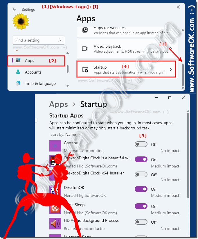 Settings, for APPs that should not be started automatically!