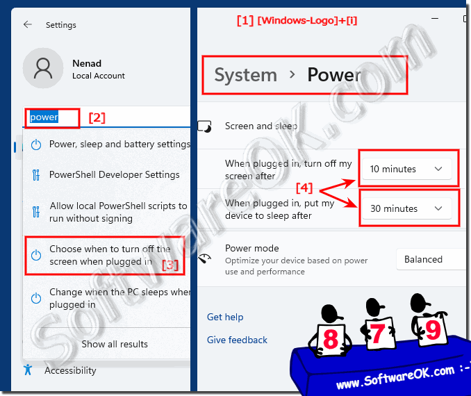 Windows 11 quickly switch off and  monitor turns off!