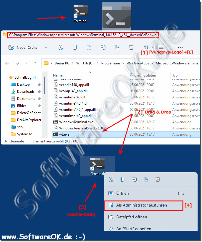 Windows Terminal as administrator via desktop shortcut!