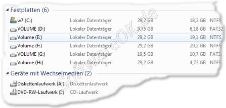 Windows 7 on 30GB NTFS partition