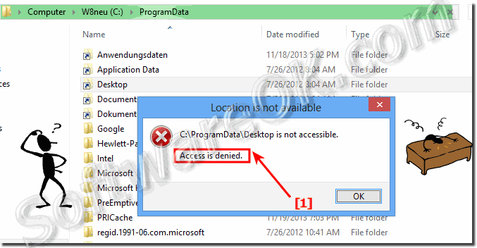 Access is denied for all user desktop path W8.1!