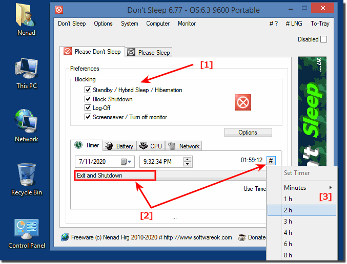 force shutdown timer windows 10