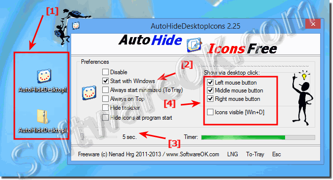 Auto hide desktop icons in Windows 8 and 8.1!