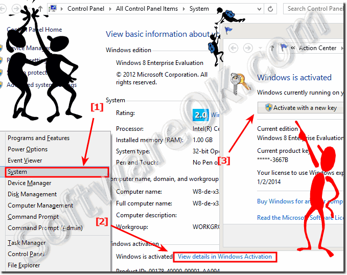 Change the Product-Key for Win-8 and 8.1 to activate Windows, via Windows-X system!