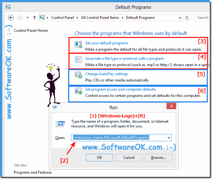 Choose the programs Windows-8 uses by default