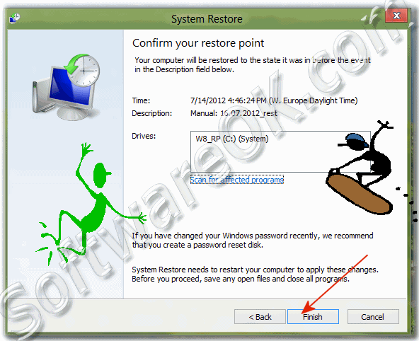 Confirm the Windows-8 Restore Point