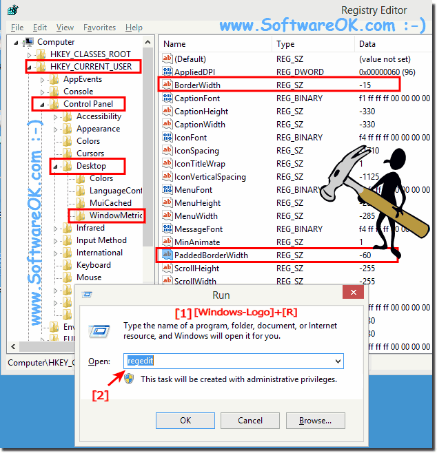 Custom Border Width of windows border in Windows-8.1-10!